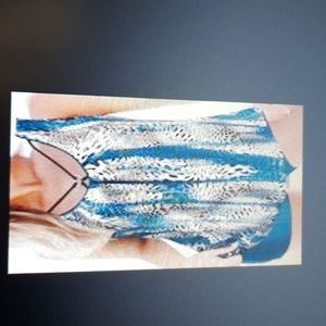 MODLILY® Metal Ring Mid Waisted Leopard Blue Tankini Set Brand New!